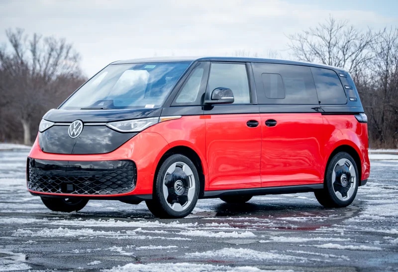VW ID Buzz red half wrap